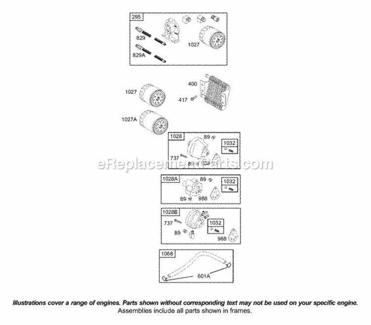 Oil Diagram and Parts List for 42D707-2298-E1  Briggs and Stratton Engine